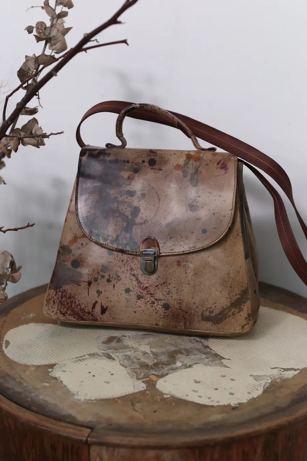 Cherevichkiotvichki small lock bag 76-2021 light brown hand-painted PC2